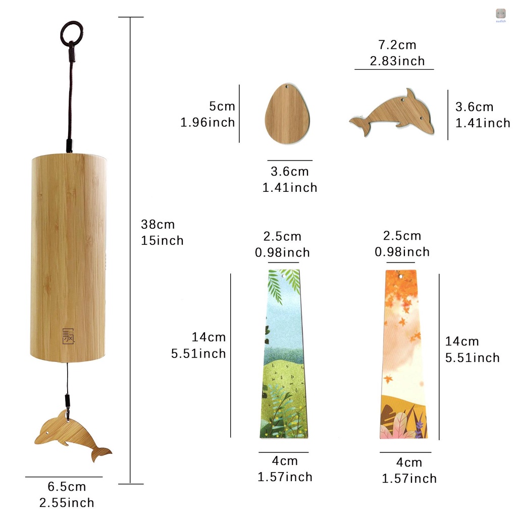 Chuông Gió Bằng Tre Độc Đáo Trang Trí Nhà Cửa/ Sân Vườn