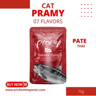 Pate Pramy ThaiLand 70g 16 vị 🐶 FREE SHIP 🐶 Thức Ăn Mèo Chữa Nấm Da Rụng Lông Nhập Khẩu
