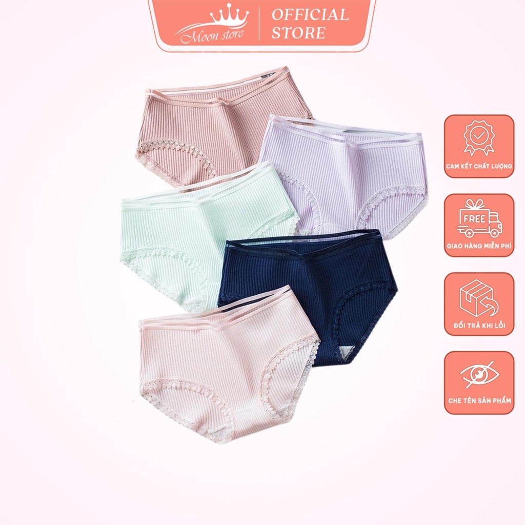 Quần lót nữ cotton tăm cạp viền ren siêu đẹp QL01