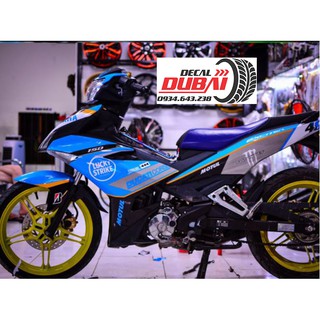 Tem Trùm Exciter 150 Xanh Bạc Motul
