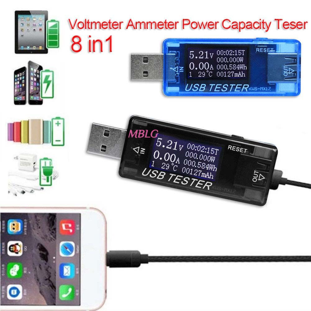 MG 8 In 1 Multifunction USB Detector Voltmeter Ammeter Power Capacity Tester Voltage Current Meter @vn