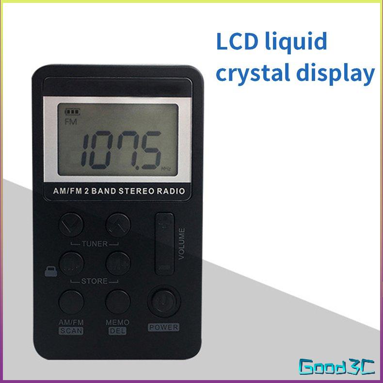 Đài phát thanh nhỏ AM FM bỏ túi âm nổi di động kỹ thuật số siêu