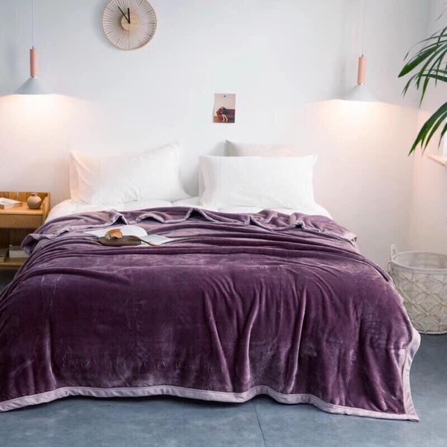 Chăn lông thỏ Muji BLANKET dùng 4 mùa siêu mềm mịn kích thước 2m x 2m3 cao cấp - Chăn Hè Thu Đông Cao Cấp