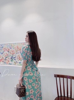 ĐẦM MAXI VOAN HOA NHẤN BÈO
