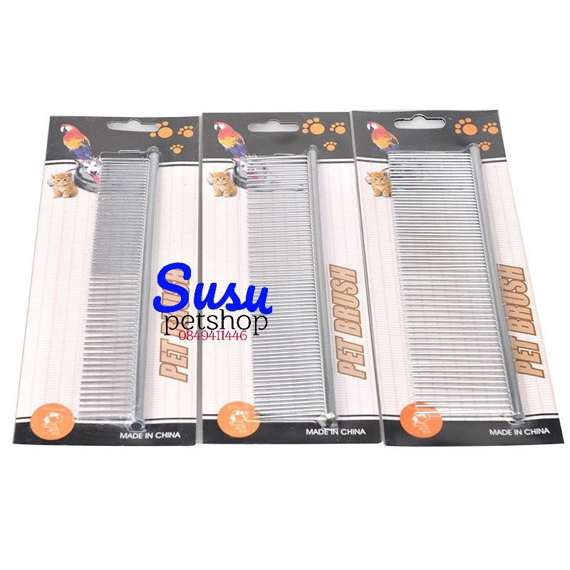 Lược chải lông chó mèo - Lược inox 2 đầu gỡ rối chải lông chó
