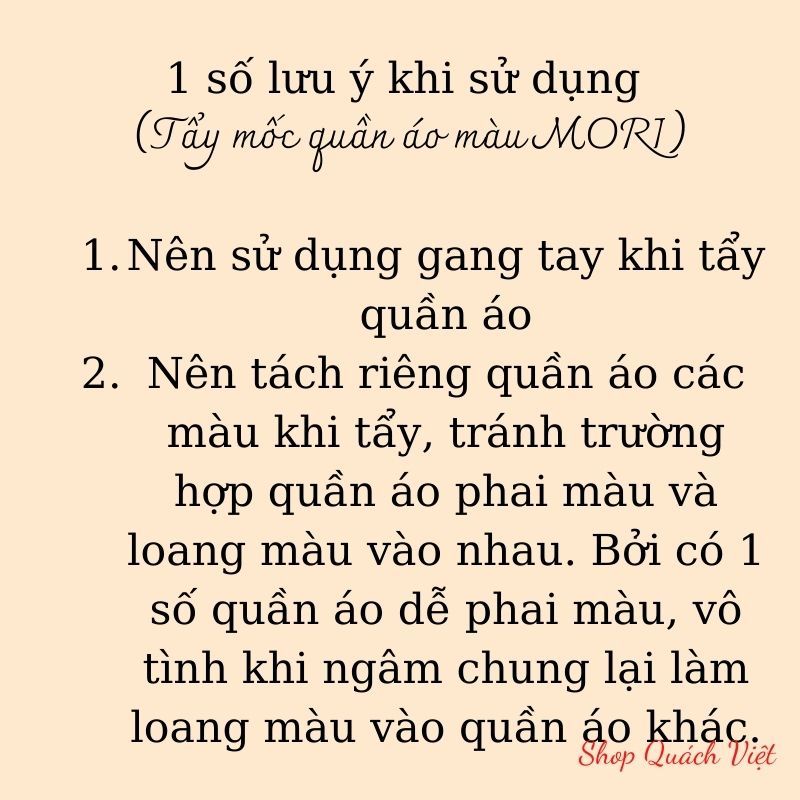 Tẩy mốc quần áo màu MORI, TẨY SẠCH MỐC trên quần áo mà không làm phai màu