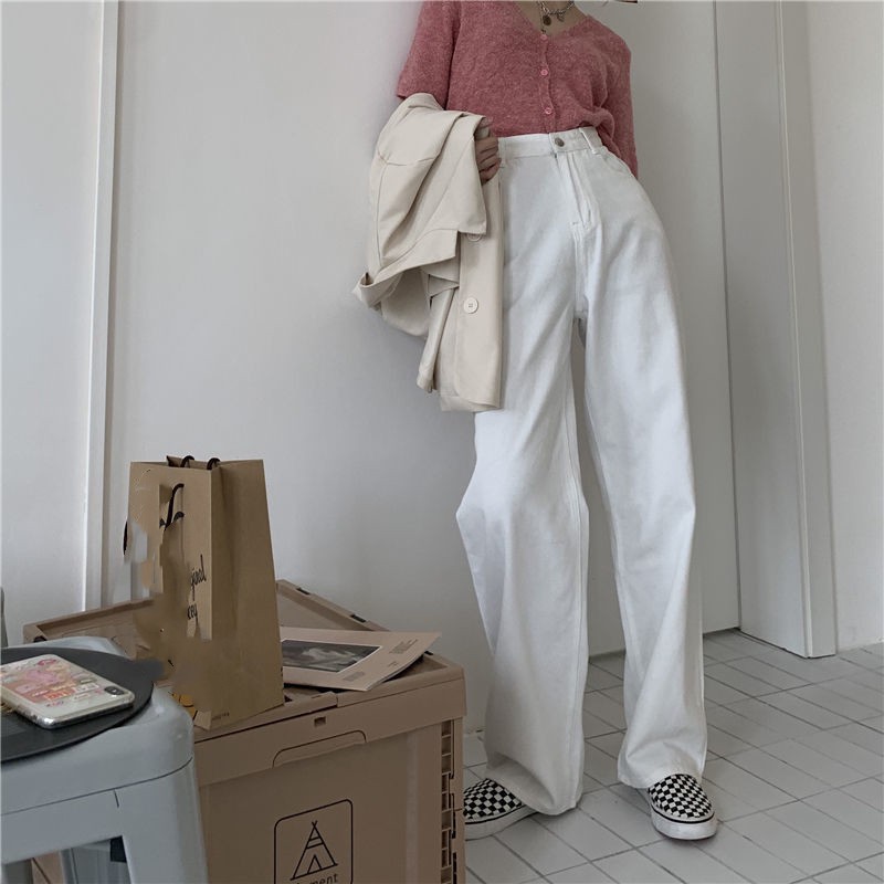 Quần Jeans Dài Lưng Cao Phong Cách Hàn Quốc Thời Trang Cho Nữ | BigBuy360 - bigbuy360.vn