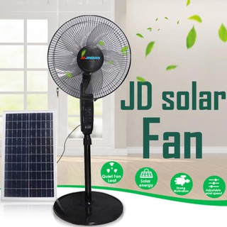 Quạt năng lượng mặt trời thế hệ mới JINDIAN  Quạt Tích Điện Kết Hợp Sạc USB Cho Điện Thoại , 220V ABM SOLAR(Bảo hành 12