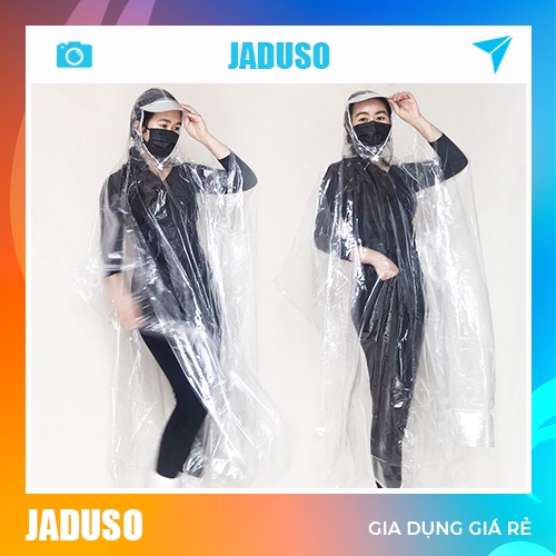 Áo mưa trong suốt bộ 1 người dùng cho cả người lớn và trẻ em JADUSO AM01