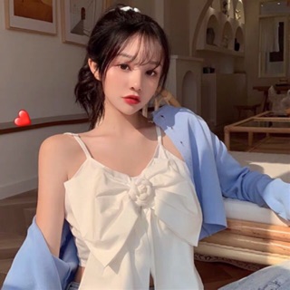 Áo nơ hoa phối áo khoát len siêu xinh ulzzang