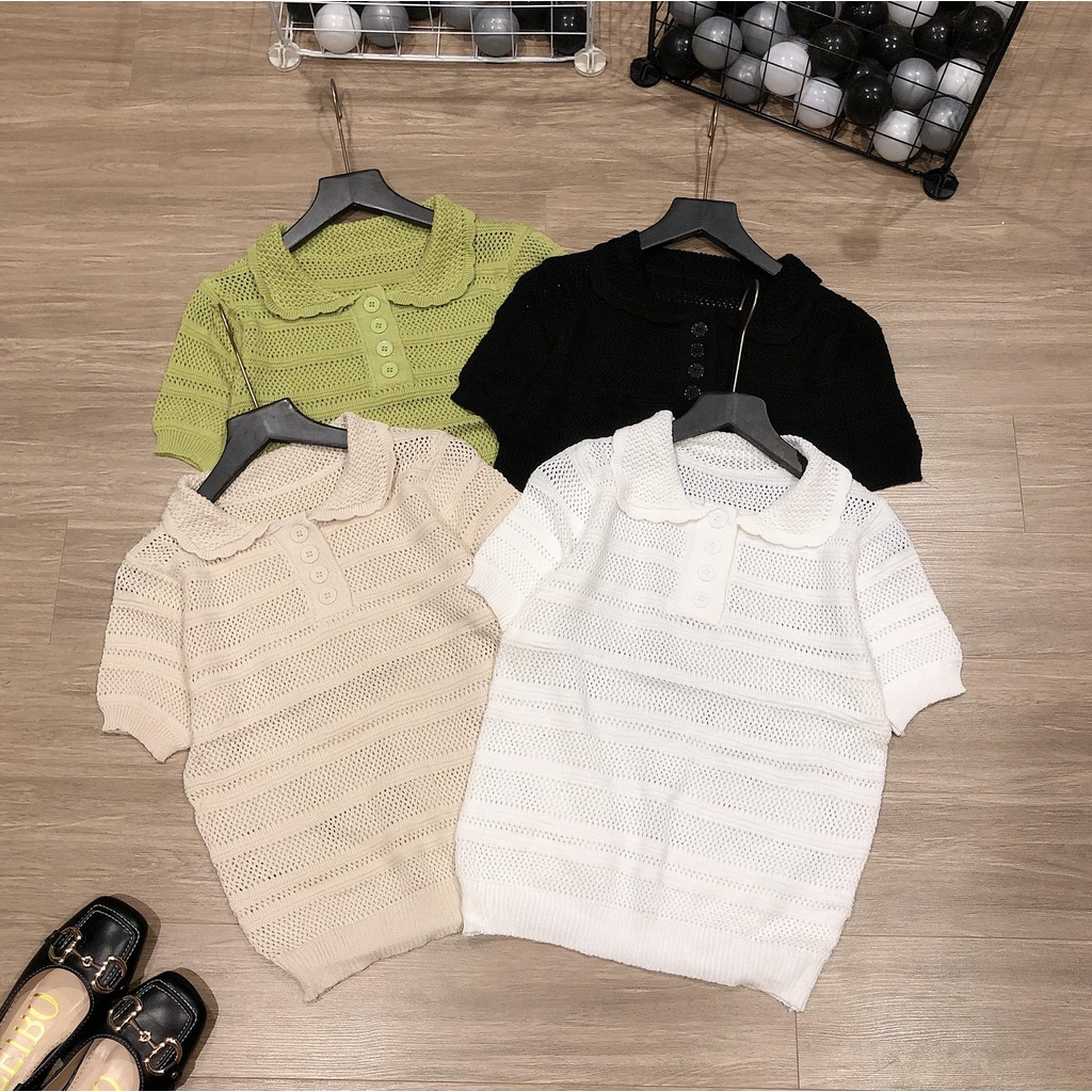 ÁO len lỗ bo tay 4 màu hót