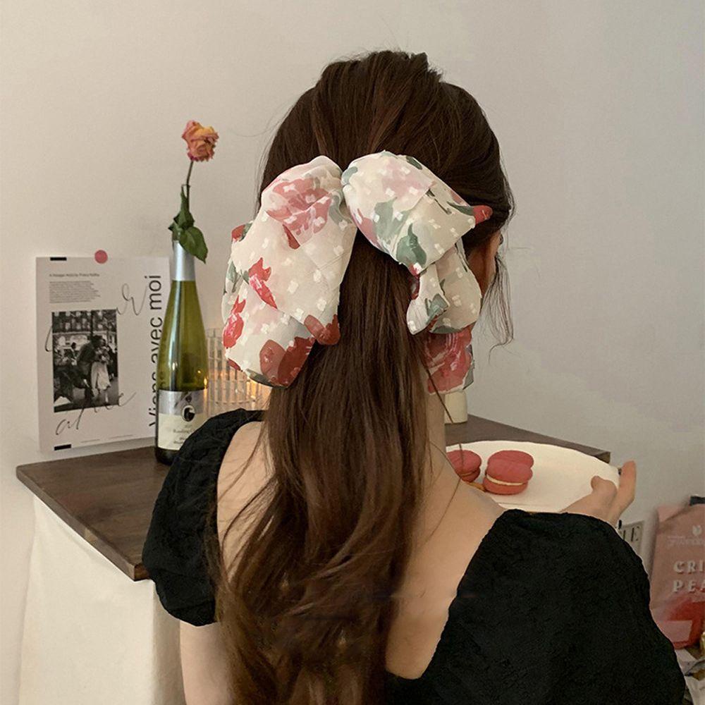 Kẹp Tóc Hình Nơ Hoa Nhiều Lớp Phong Cách Pháp Dễ Thương Cho Nữ