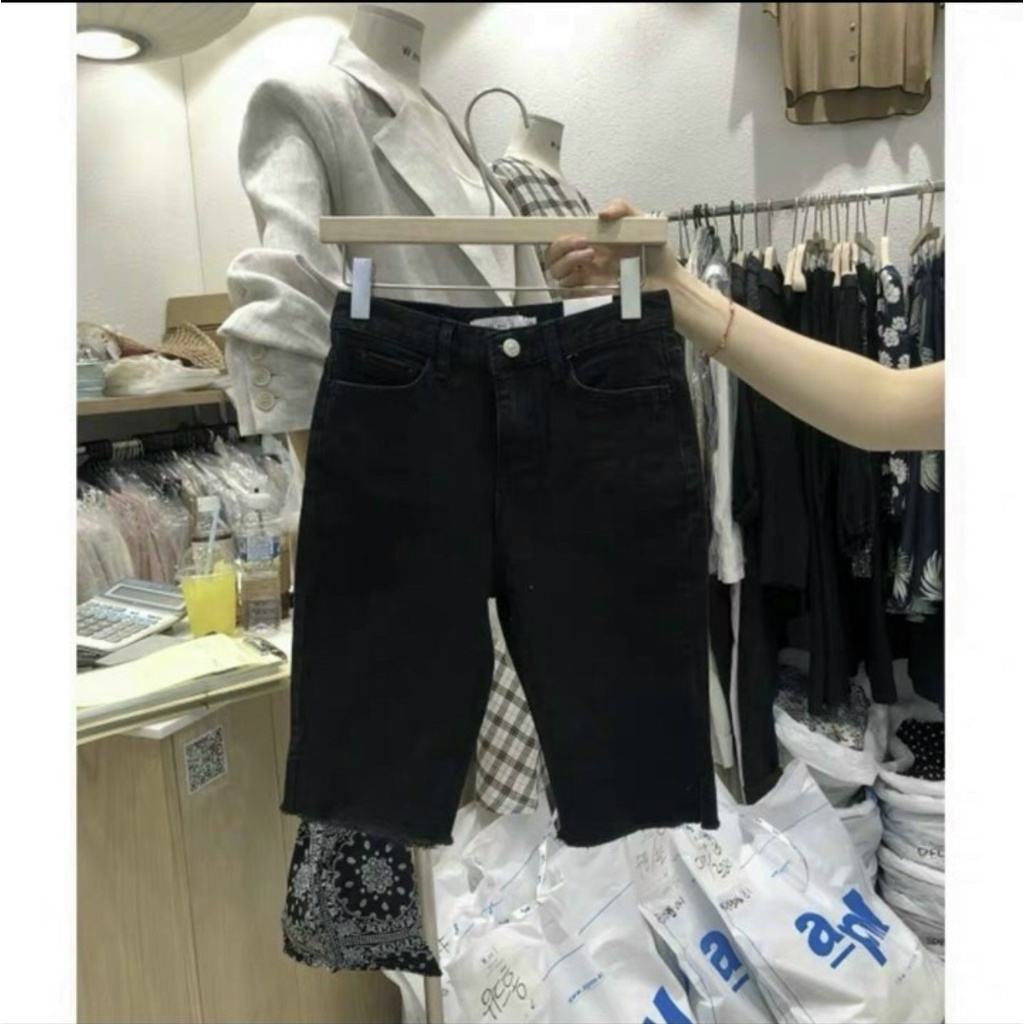Quần ngố trắng jeans co giãn ôm dáng QJ103