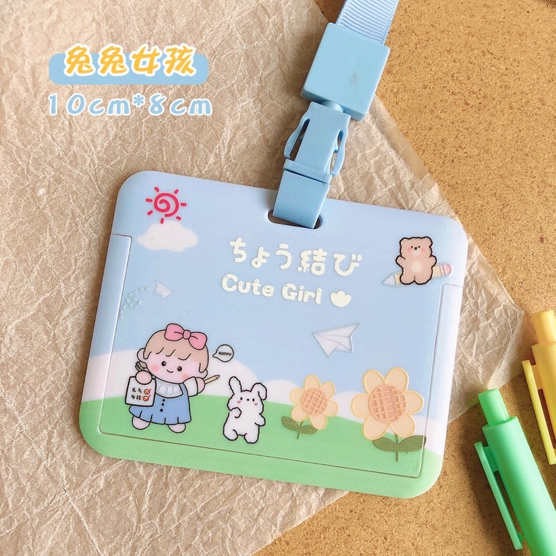 🌸Bao đựng thẻ học sinh hoạ tiết hoạ hình dễ thương kèm dây đeo🌸
