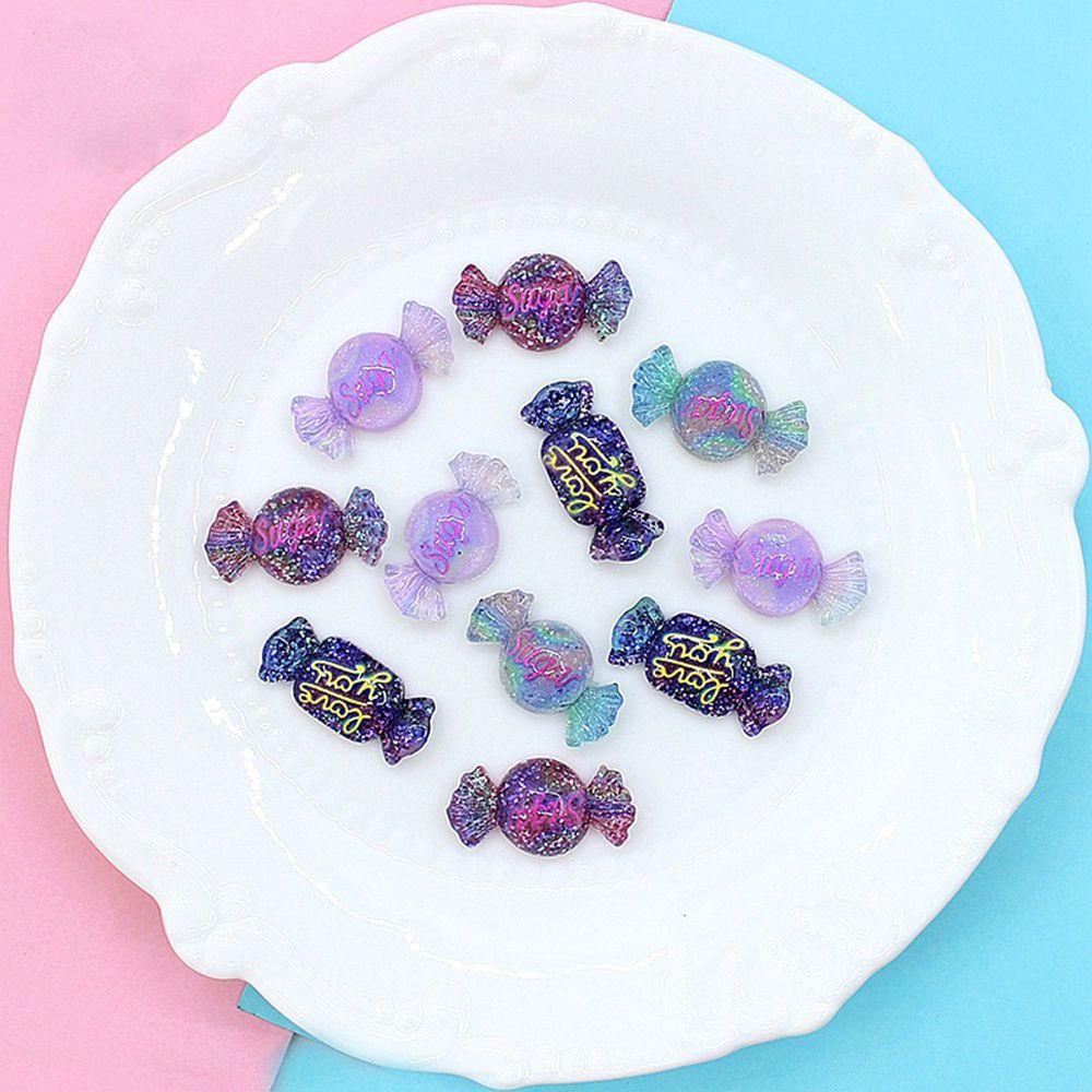Set 10 Phụ Kiện Kẹo Nhựa Resin DIY Lưng Phẳng