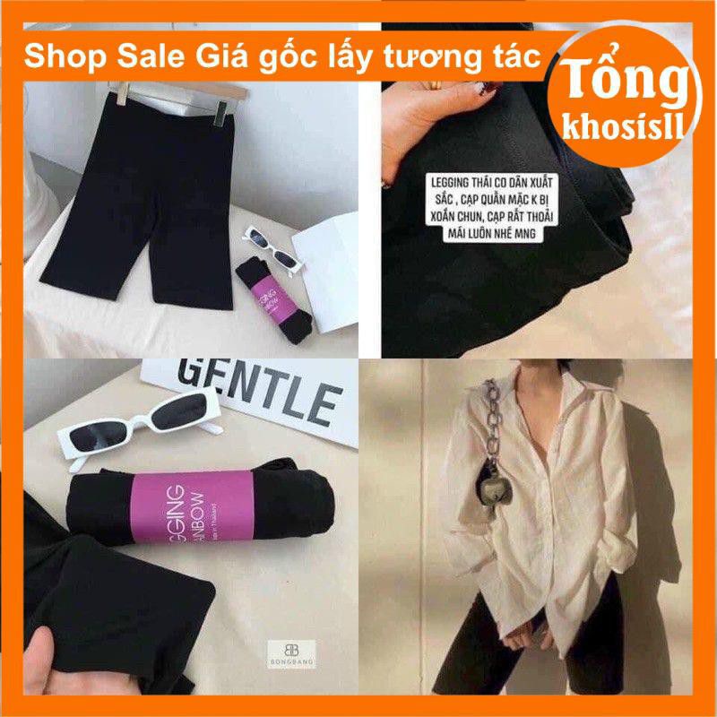 Quần legging lửng nữ ⚡Quần đùi ngố thể thao nâng mông cạp chun cuộn tím co giãn tốt [video ảnh thật]
