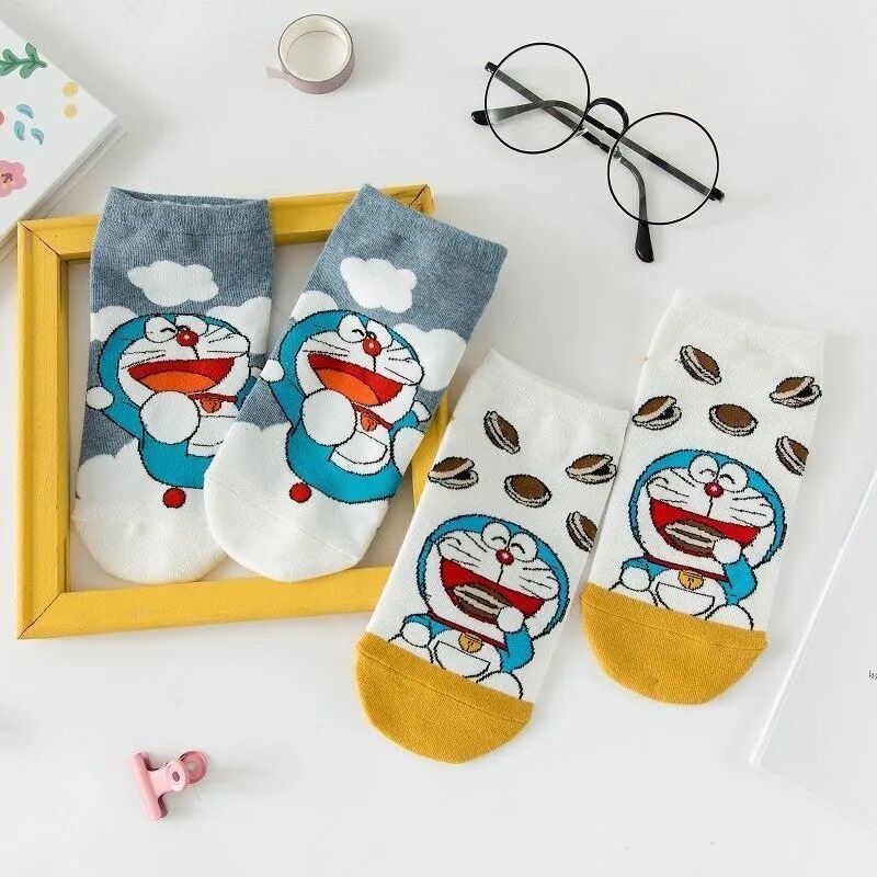 Tất cổ ngắn nam nữ vớ doremon 5 màu cute cố thấp thời trang hàn quốc đẹp giá rẻ ccotton kháng khuẩn MRSOCKS VN008