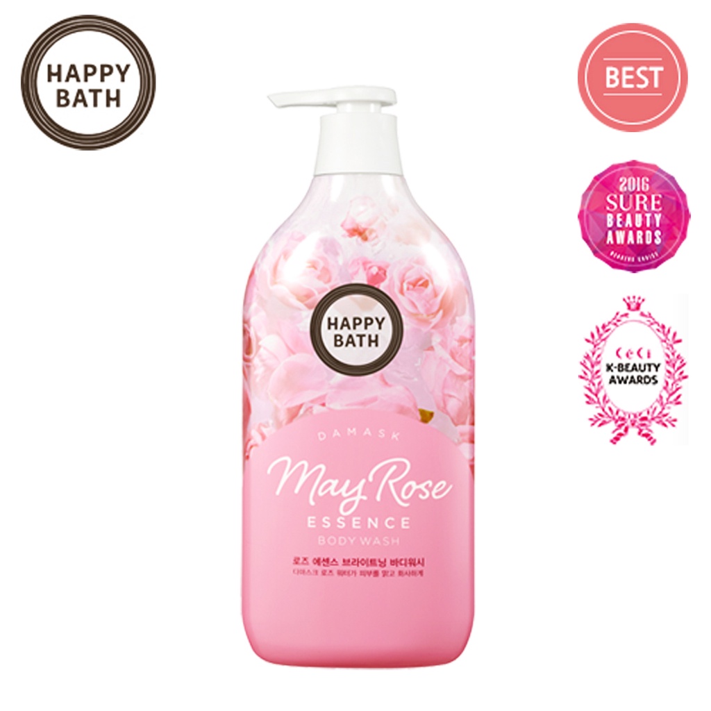 SỮA TẮM TINH CHẤT HOA HỒNG MAY ROSE ESSENCE BRIGHTENING BODY WASH HAPPY BATH 900 GRAM