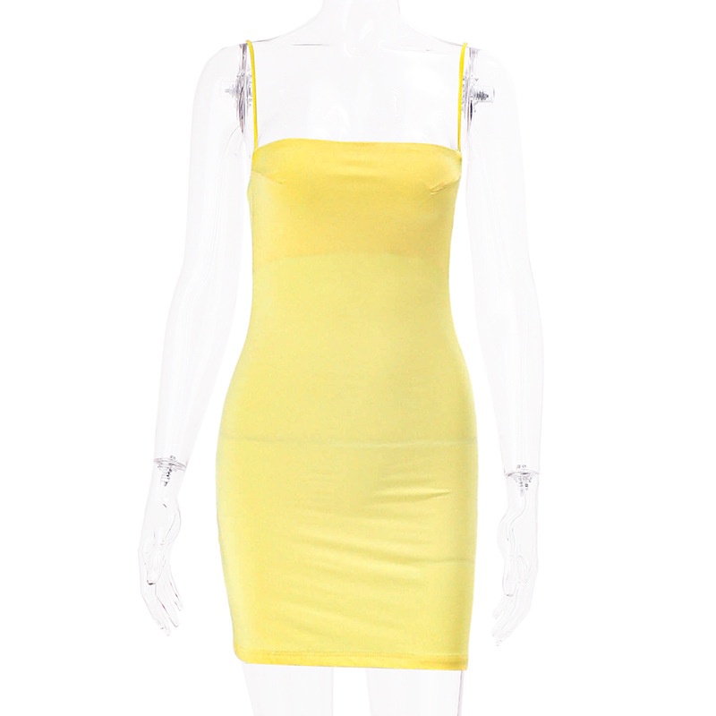 Đầm Hai Dây Màu Trơn Xinh Xắn Thời Trang Dành Cho Nữ