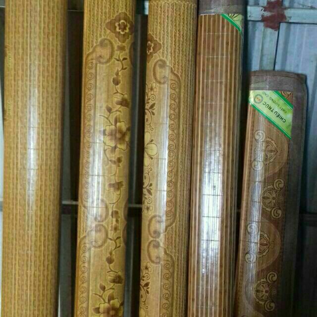 Chiếu trúc lụa vân gỗ đủ kích thước 1m2 1m5 1m6 1m8