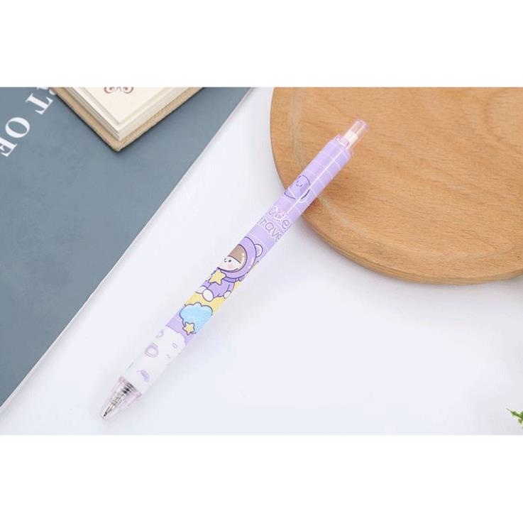 Bút Gel Bấm Phi Hành Gia Mực Đen 0,5mm Dễ Thương H166