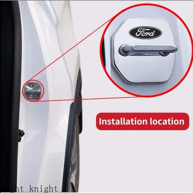 Bộ 4 Vỏ Bọc Bảo Vệ Khóa Cửa Xe Hơi Ford EVEREST FOCUS FIESTA Ecpsport Ranger Bằng Thép Không Gỉ