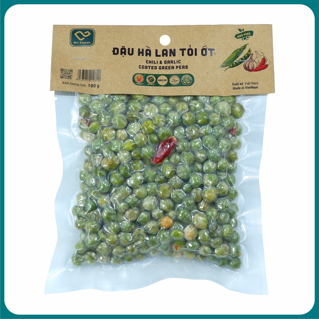 Đậu Hà Lan Tỏi Ớt 100g/ Non GMO/ DGfoods/ Hàng Việt Nam chất lượng cao/ HACCP/ HALAL