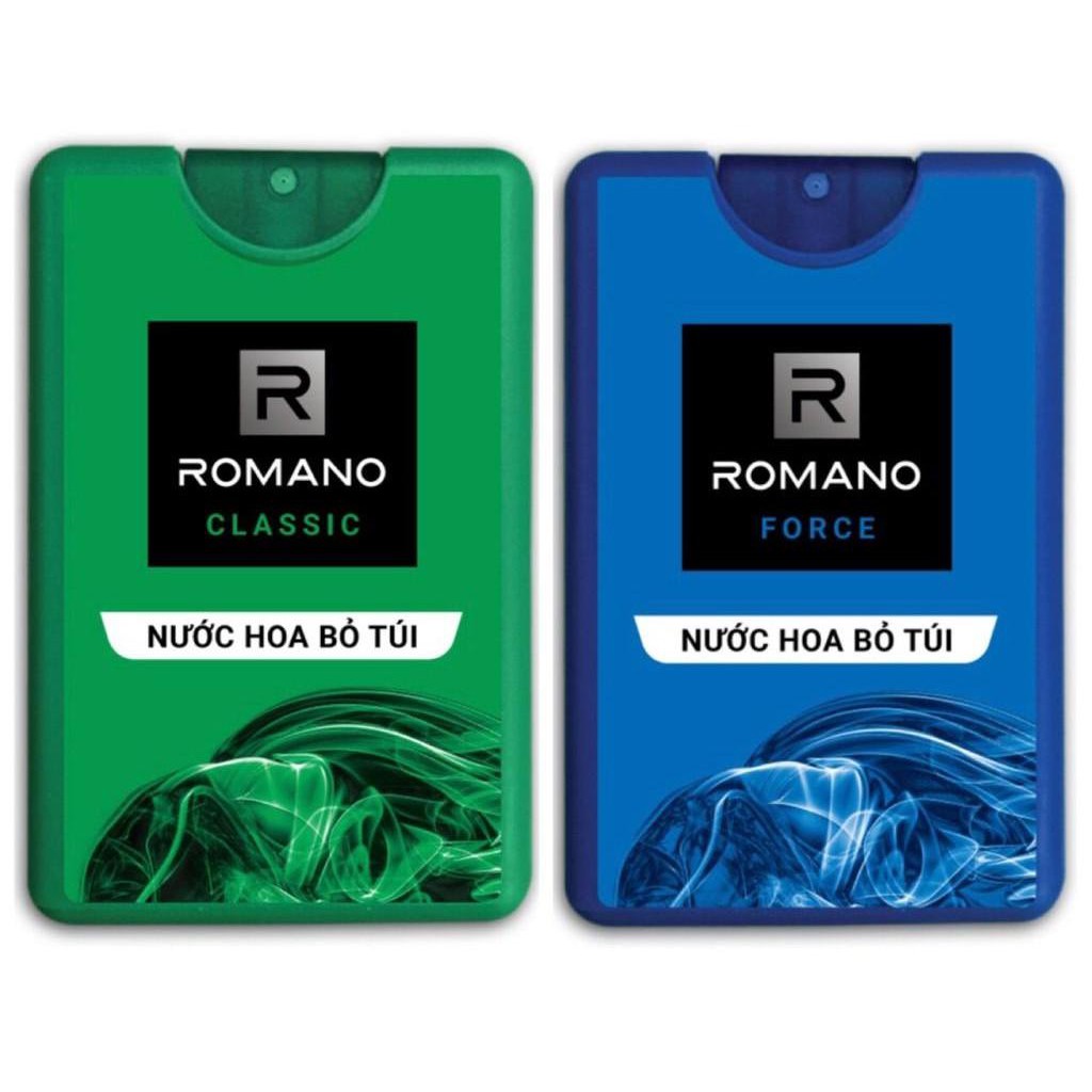 Combo 2 Chai Nước Hoa Bỏ túi Romano Classic &amp; Romano Force (18ml*2)