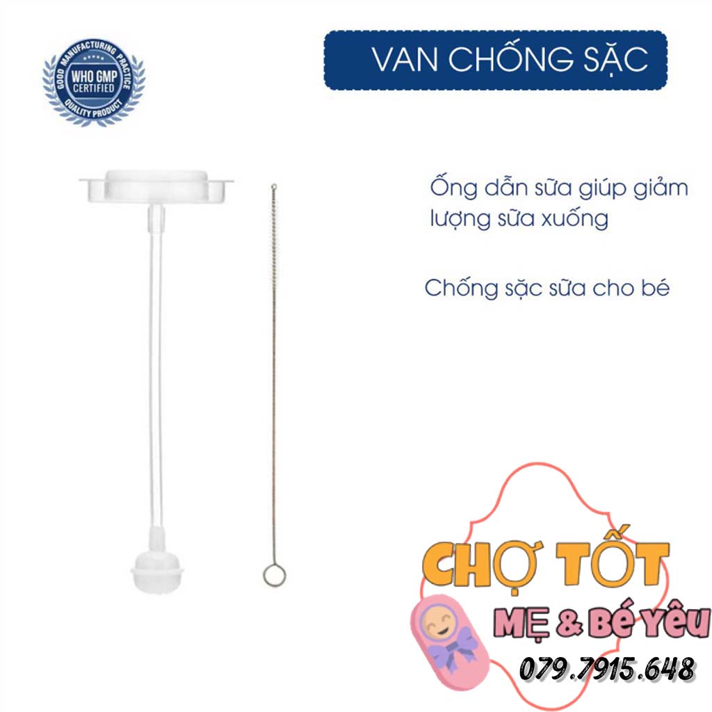 Bình Sữa Cổ Rộng Bú Mọi Tư Thế Có Dây Dẫn Chống Sặc MC GOLDSON 180ml/240m/300ml (núm ty mềm)