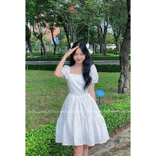 Đầm Mabel trắng