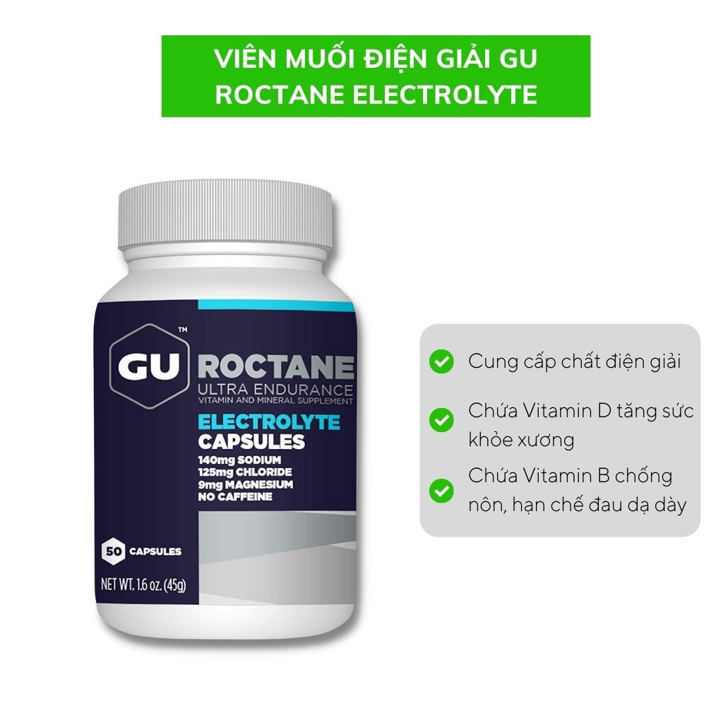 Viên muối điện giải GU ROCTANE ELECTROLYTE CAPSULES