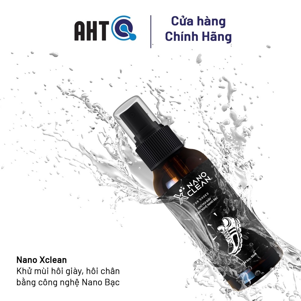 Chai xịt giày diệt khuẩn khử mùi hôi giày, khử mùi hôi chân Nano Xclean For Shoes 50ml-Hương Bạc Hà -Nano Bạc AHT Corp