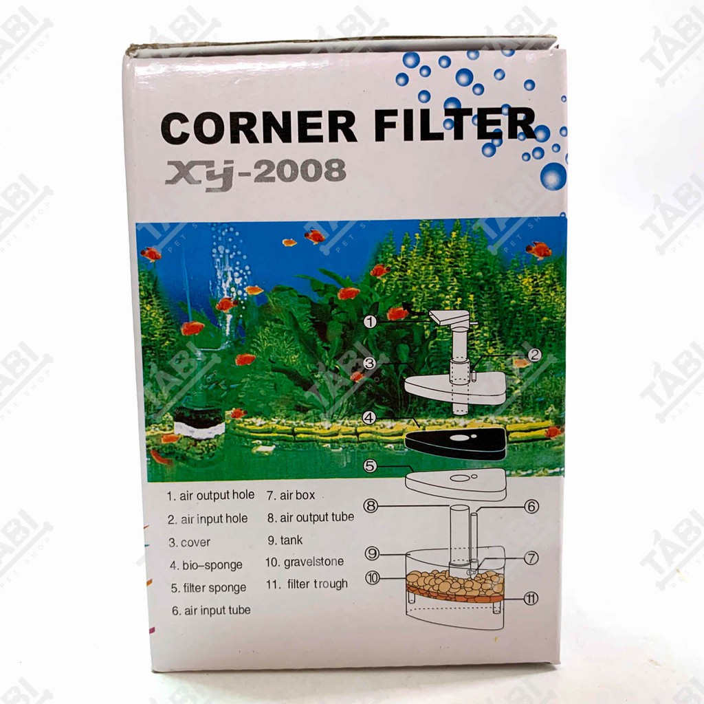 Lọc Sủi Vi Sinh 2 Tầng Lọc Góc XY2008 - Lọc Sủi Bio Cho Hồ Cá Cảnh