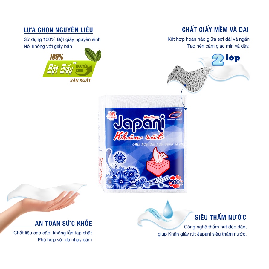 GIẤY VUÔNG 500 TỜ-JAPANI siêu dai - siêu dày giá rẻ - 100% bột giấy nguyên sinh