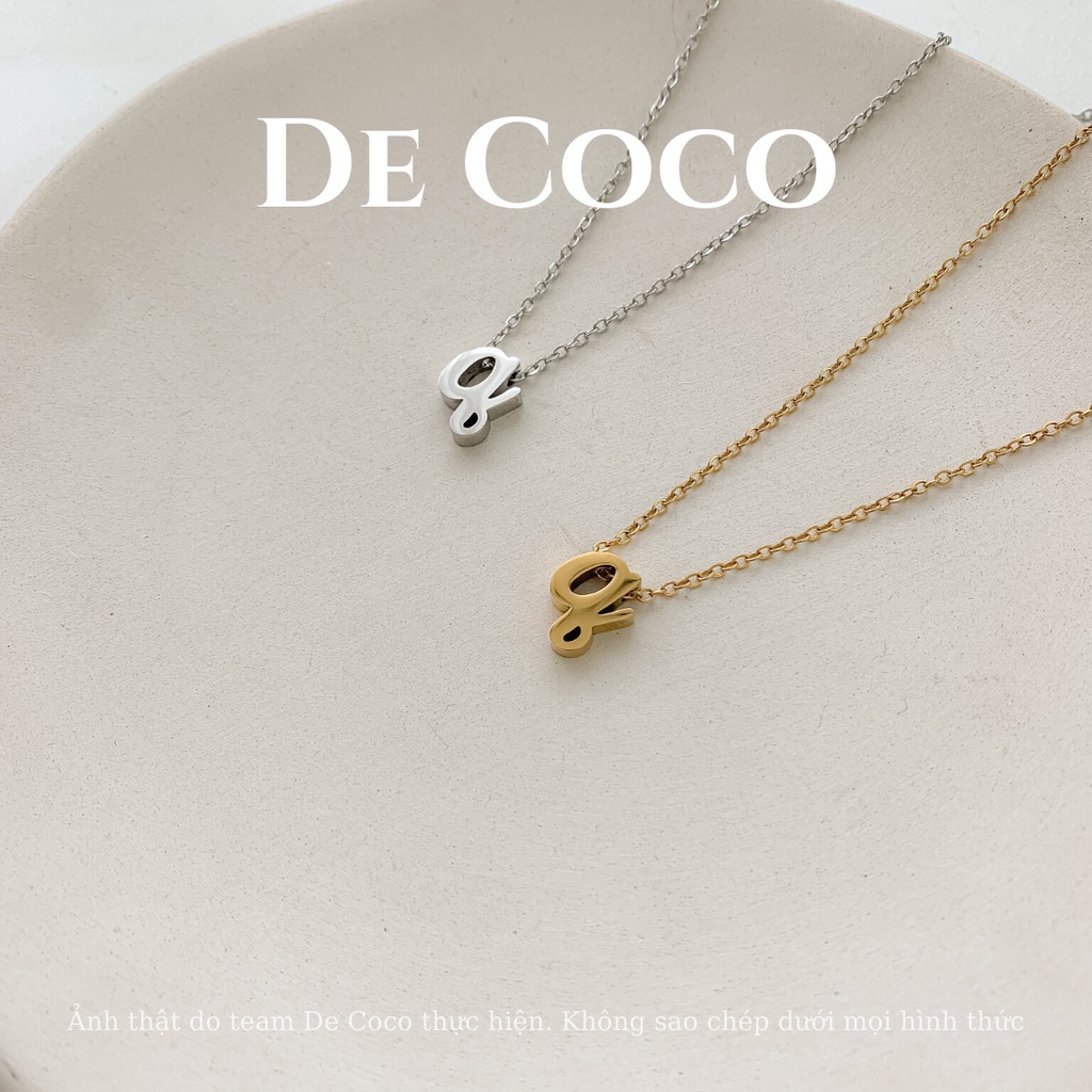 [Mã SKAMFSW175 giảm 10K đơn 50K] [KHÔNG ĐEN GỈ] Vòng cổ titan mặt chữ cái Your Name De Coco decoco.accessories