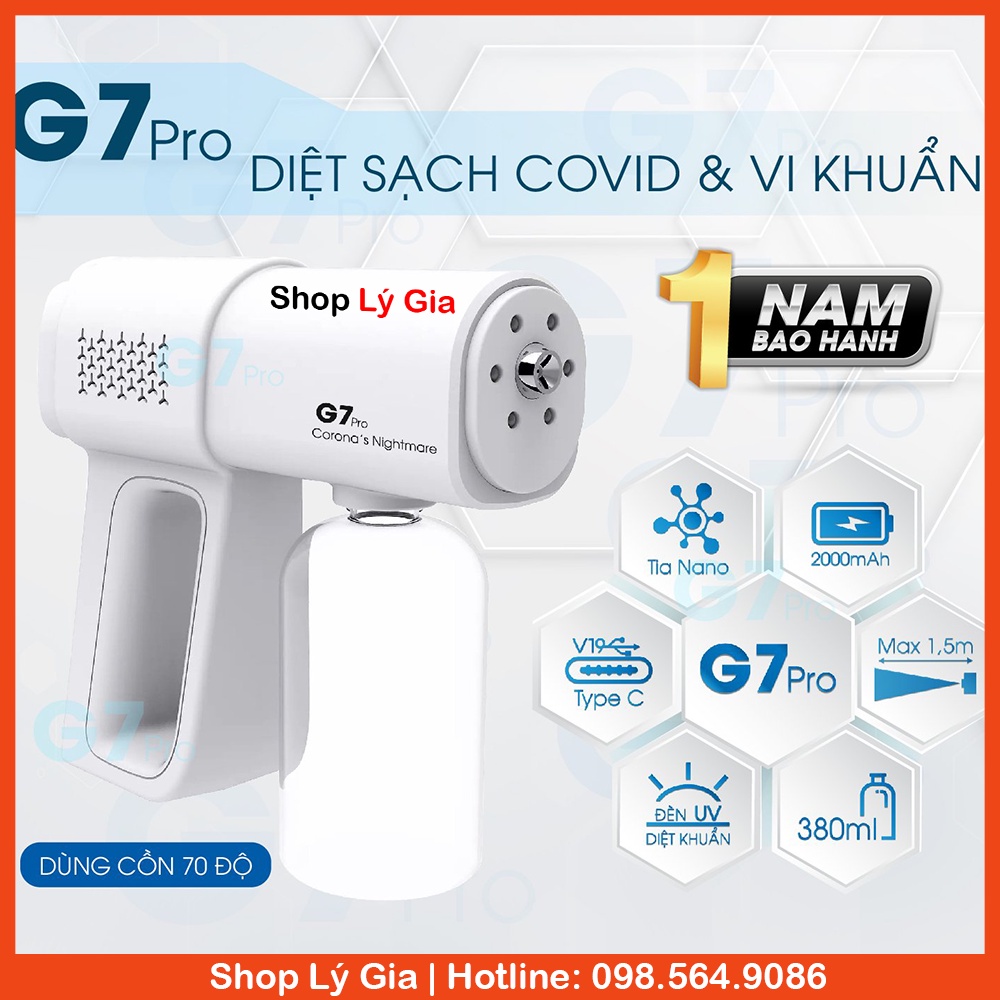 Máy xịt khuẩn cầm tay G7 Pro cao cấp công nghệ Nano UV | BẢO HÀNH 1 NĂM | HÀNG CHÍNH HÃNG