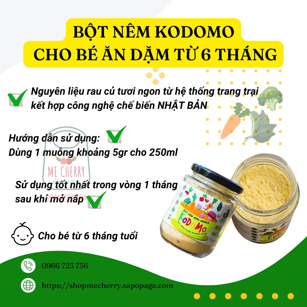 BỘT NÊM DINH DƯỠNG KODOMO GIÀNH CHO BÉ TỪ 6 THÁNG