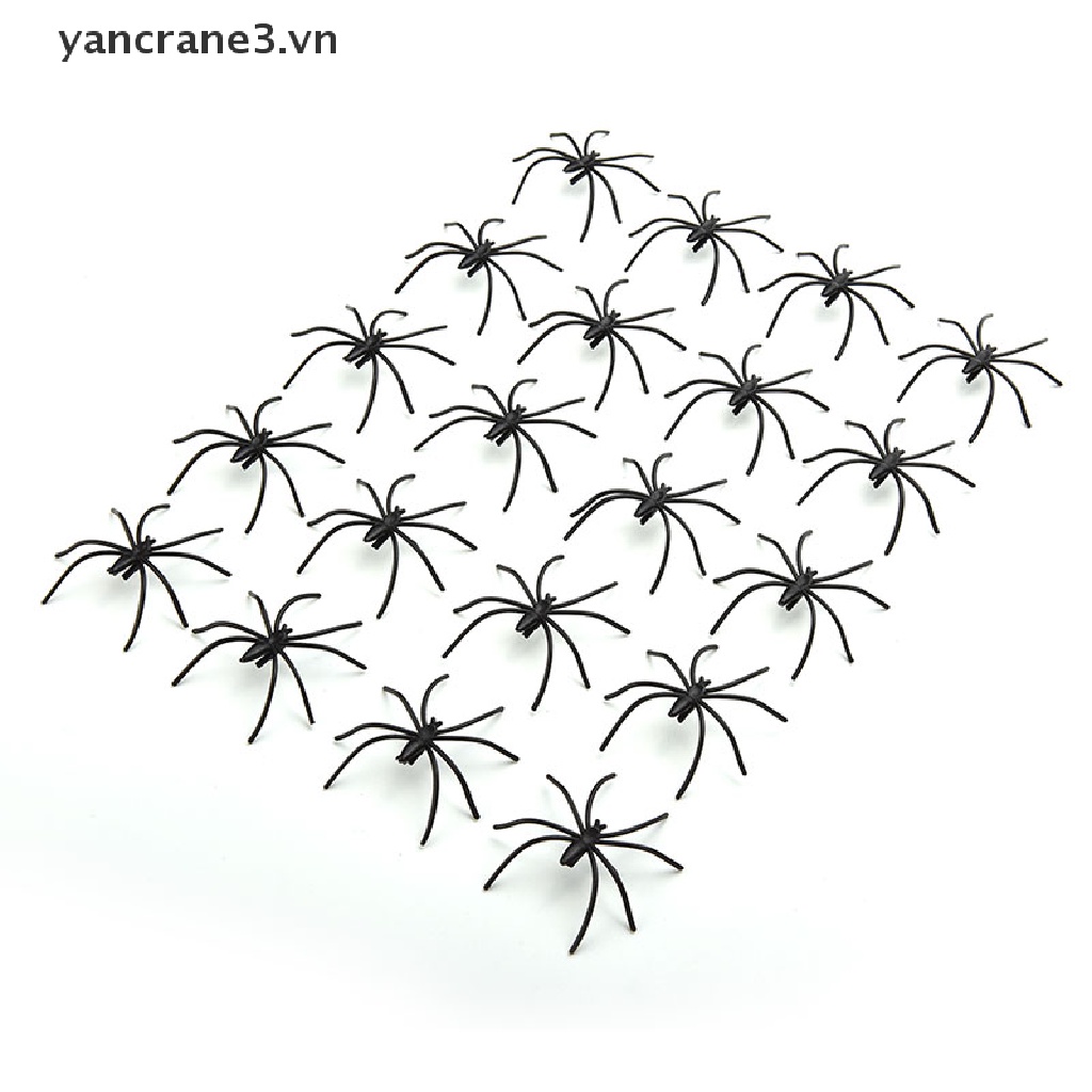 Set 20 Chú Nhện Bằng Nhựa Màu Đen Trang Trí Halloween yancrane3.vn