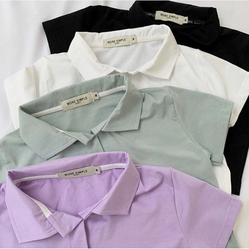 áo polo croptop thun cotton nữ ngắn tay | BigBuy360 - bigbuy360.vn