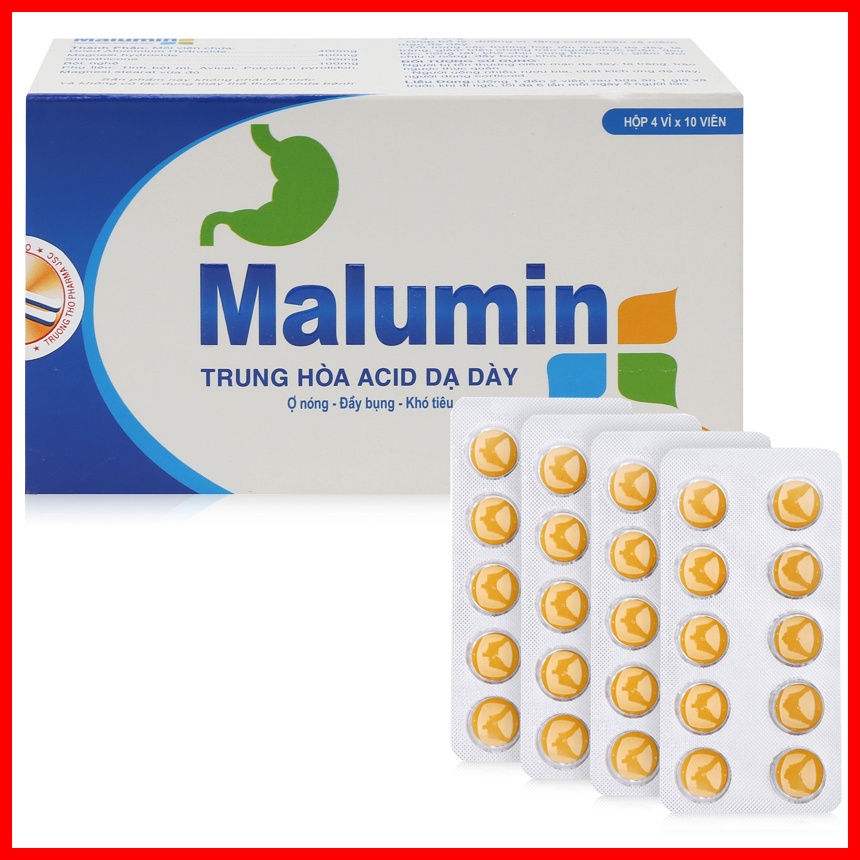 Viên Uống Malumin - Thực Phẩm Chức Năng Trung Hòa Axit Dạ Dày - TRƯỜNG THỌ PHARMA - MS07