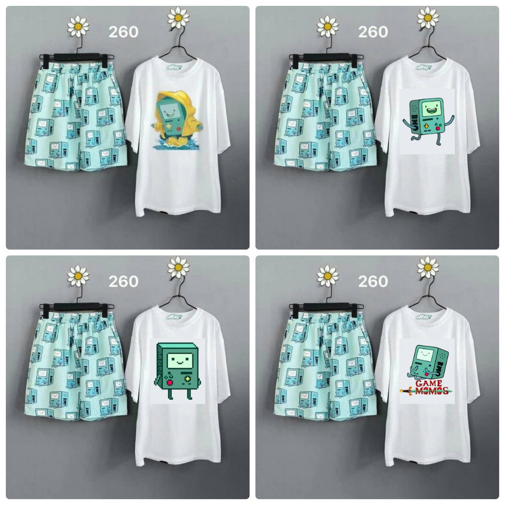 Set áo BMO + quần short cartoon BMO unisex