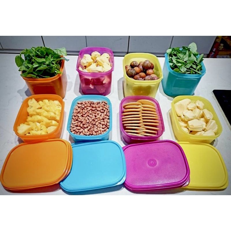 Tupperware 💕Freeship💕Bộ hộp trữ mát / trữ khô Colorful Rectangular