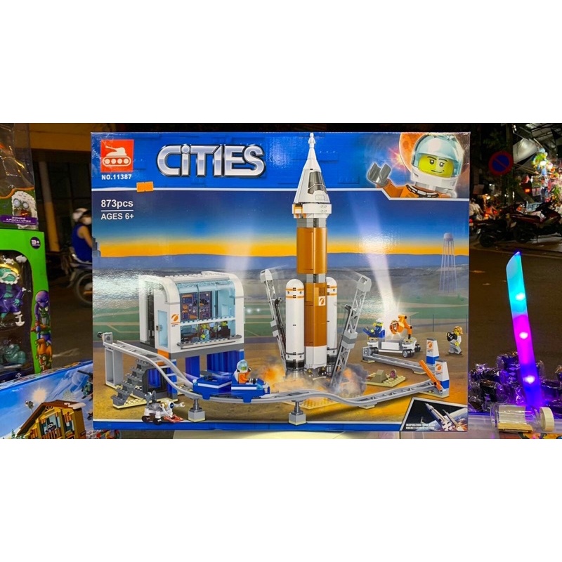 Đồ Chơi Lắp Ráp NonLego city - Lari 11387 Xếp Hình Tàu Du Hành Không Gian Vũ Trụ và Trạm Tháp điều kiển