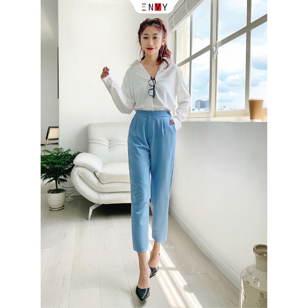 Quần nữ Baggy Cotton ENVY (Nút gài, lưng vải) - QK0090