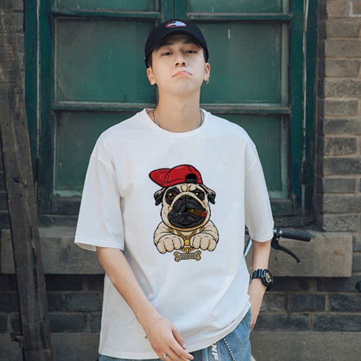 Áo Thun Unisex Pug Rickid, áo phông đen trắng nam nữ oversize | BigBuy360 - bigbuy360.vn