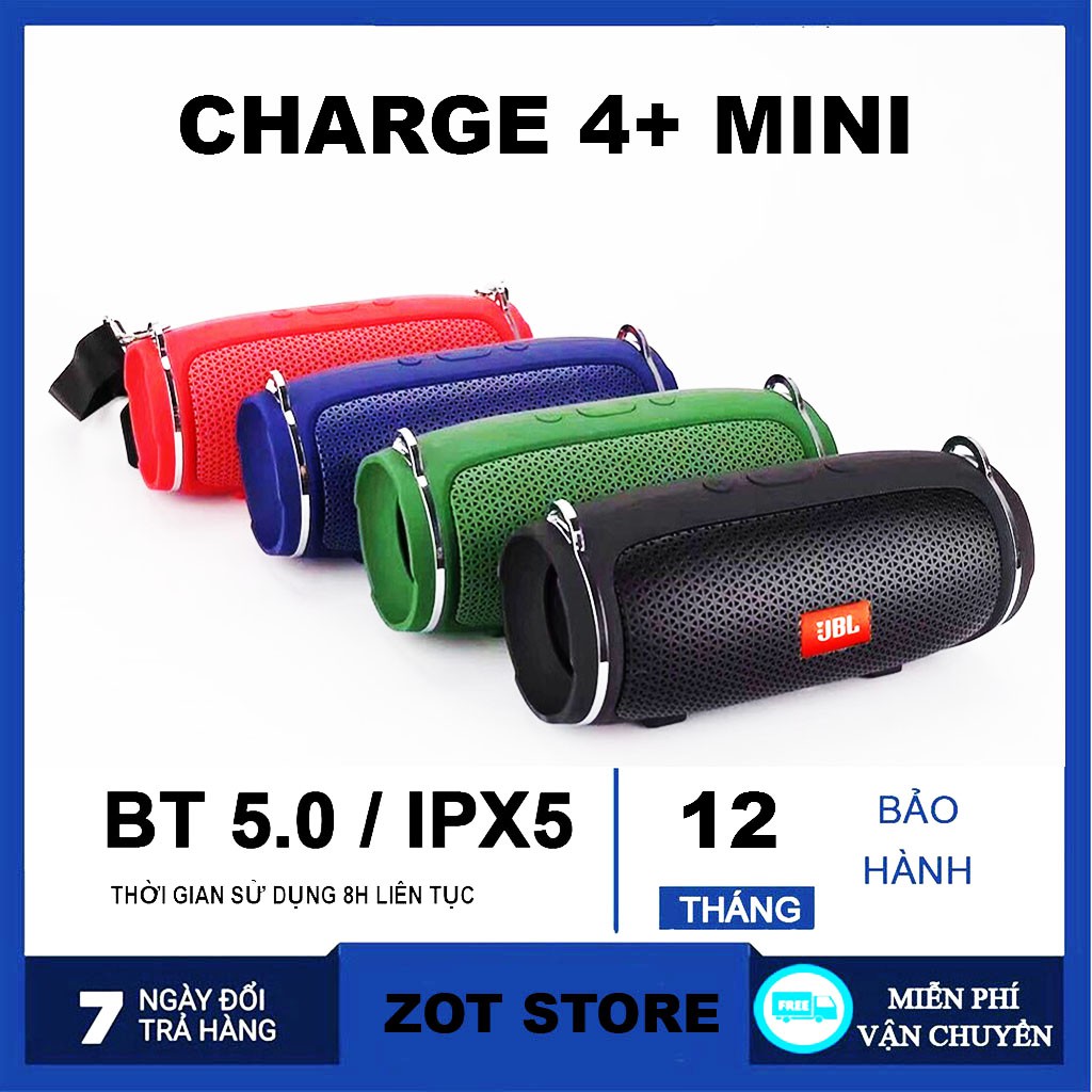 Loa bluetooth không dây Charge 4+ cao cấp âm thanh sống động bass mạnh chống nước IPX7 Pin 4000mAh bảo hành 6 tháng