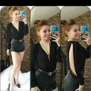 Sét áo voan xẻ tay short