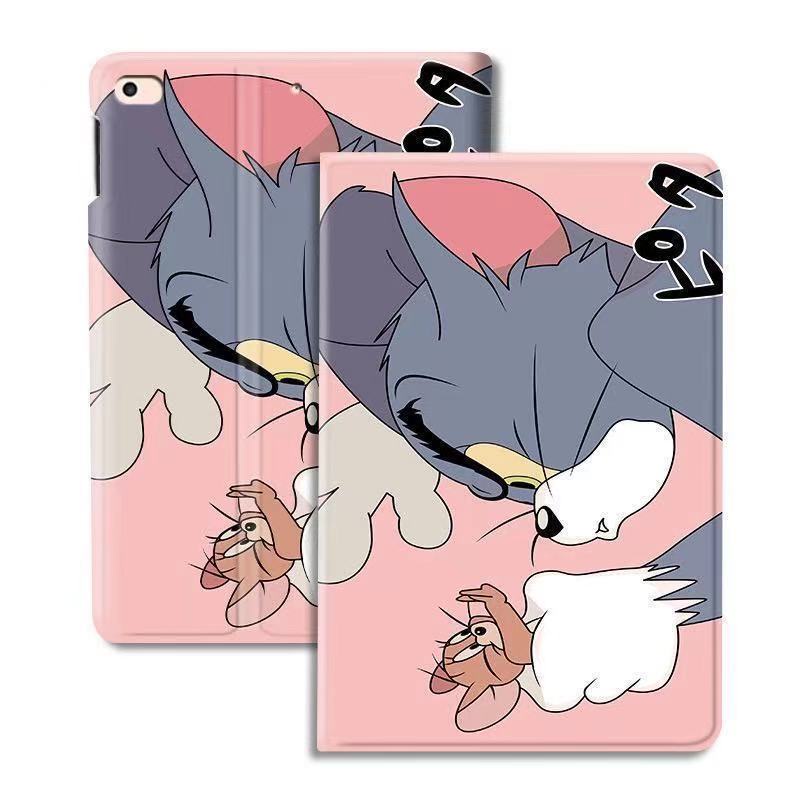 Bao Da Máy Tính Bảng In Hình tom &amp; Jerry Hoạt Hình Cho apple ipad Air1 5 / 6 ipad mini 1 / 2 / 3 / 4 / 5