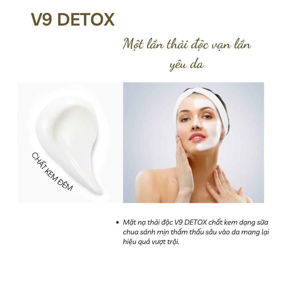 Mặt nạ thải độc V9Queen, dưỡng ẩm làm sáng da ngăn ngừa thâm nám tàn nhang V9 Detox 30ml