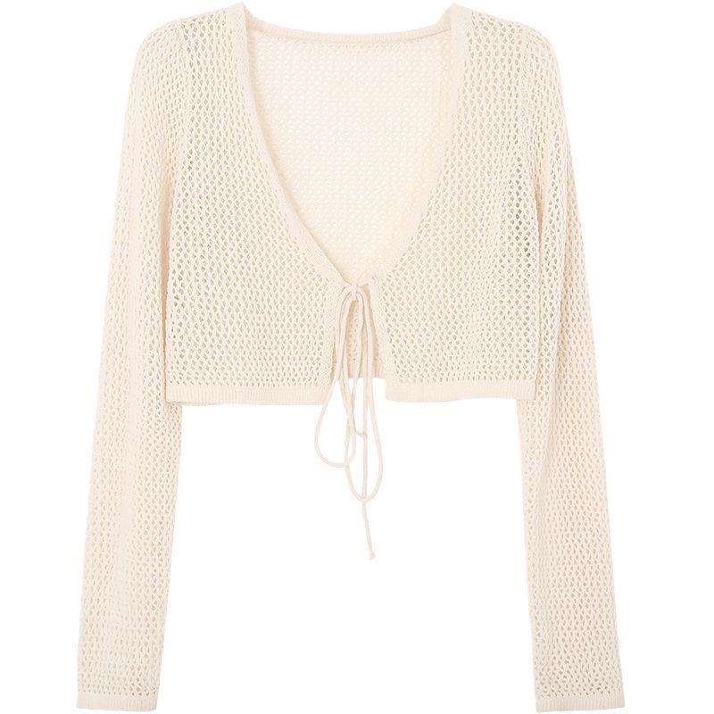 Áo Len Cổ Chữ v Chống Nắng Phong Cách Mới Mùa Xuân 2022 Thời Trang Cho Nữ